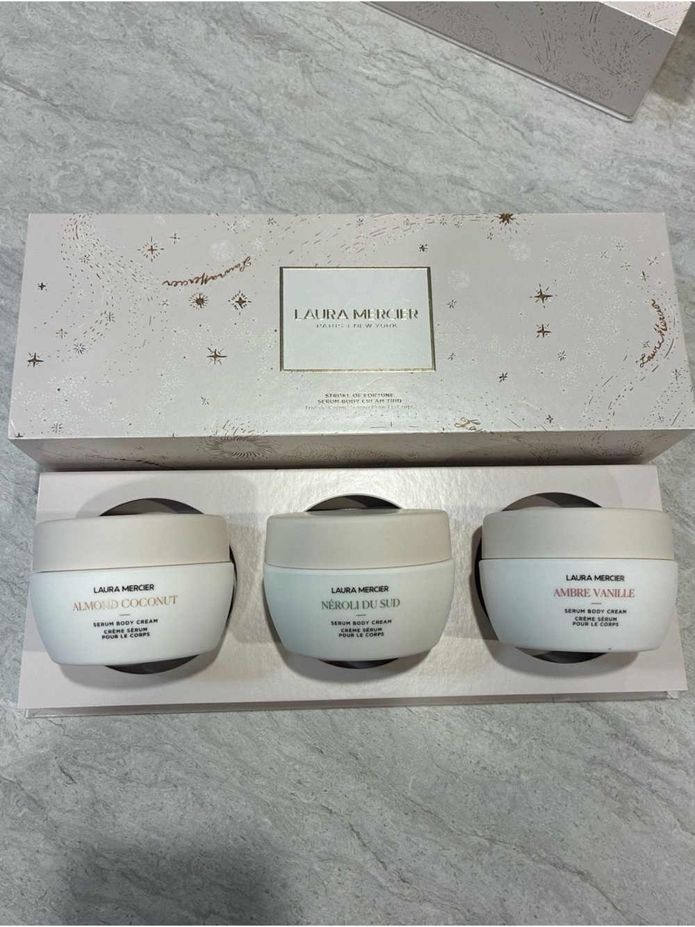 laura mercier White Trio Serum Body Cream Set